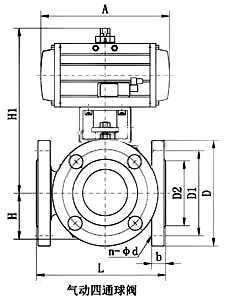 氣動(dòng)四通球閥_配AT執(zhí)行器